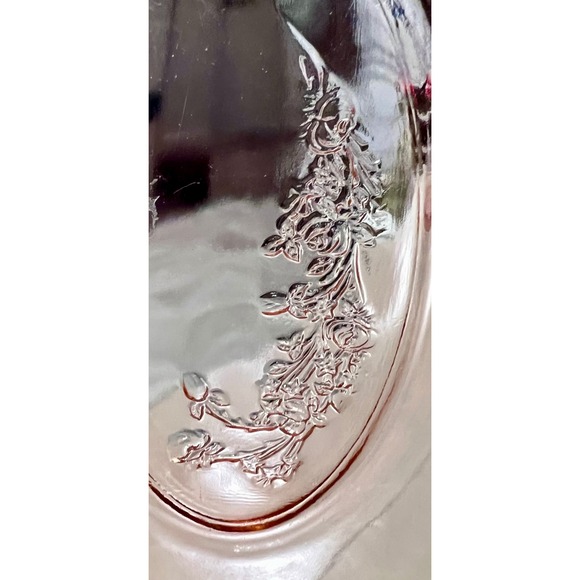 FEDERAL GLASS CO. SHARON
CABBAGE ROSE PINK OVAL
VEGETABLE or SERVING BOWL - Picture 9 of 11